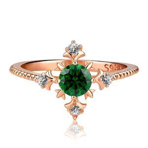 🎀Fashion Romantic Emerald CZ Zircon Simple Thin Ring for Women, EVGG1178